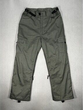 Helix Snowboard Pants 36x30 Mens M Cargo Ski Snow Pants Olive Green Waterproof